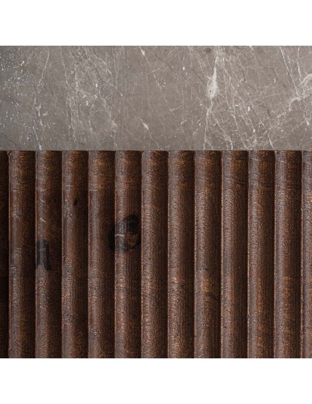 Mesa auxiliar Anzex Vical Home de madera de mango y mármol – Estilo contemporáneo