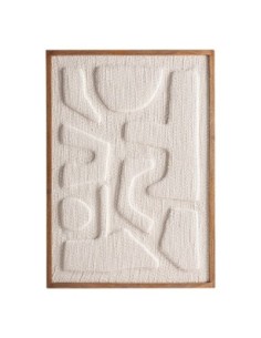 Cuadro Sobek Contemporáneo en Algodón Blanco Roto y...