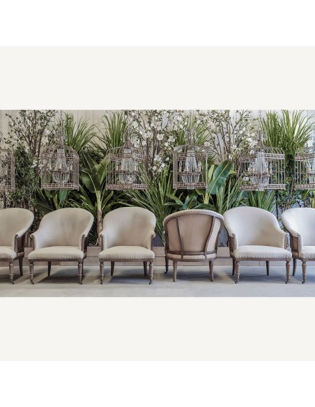 Sillón Ault Vical Home en Madera de Fresno y Loneta Color Arena