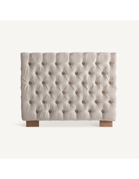 Sofá Genhof Vical Home de Estilo Contemporáneo en Madera de Fresno y Terciopelo Beige