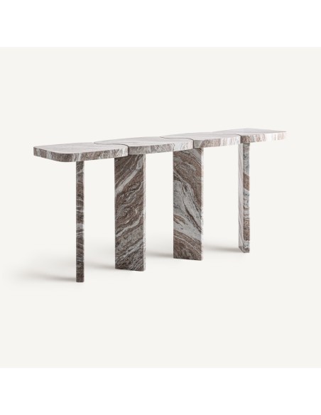 Consola Legsby Vical Home de Estilo Contemporáneo en Mármol Tonos Neutros