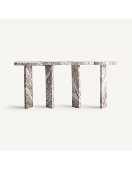 Consola Legsby Vical Home de Estilo Contemporáneo en Mármol Tonos Neutros
