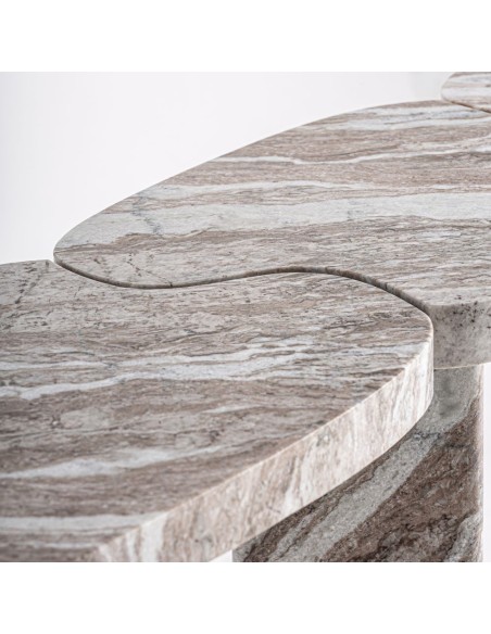 Consola Legsby Vical Home de Estilo Contemporáneo en Mármol Tonos Neutros