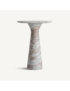 Mesa Auxiliar Asselt de Mármol Marrón Art Déco | Vical Home