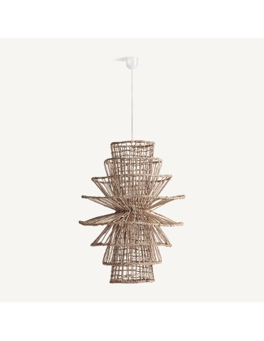 Lámpara Colgante Boho en Fibra Natural Marrón –...