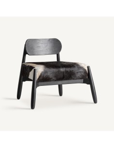 Sillón Mier Contemporáneo en Madera de Teka y Piel –...