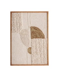 Cuadro Tum Contemporáneo en Algodón Tonos Neutros y...