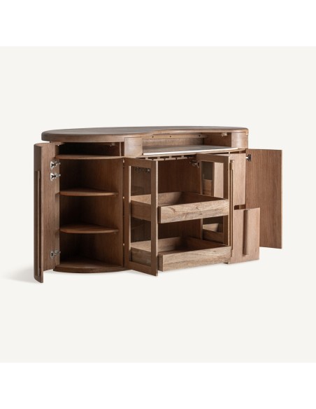 Barra de Bar de Vical Home en Madera de Roble Marrón Claro