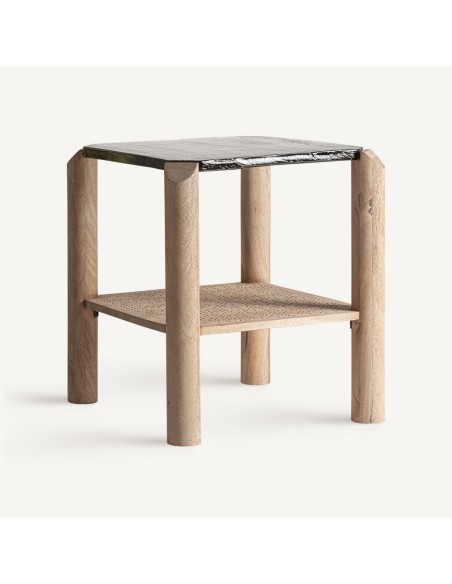 Tavolino Mesa de Centro Jacquard de Vical Home en Madera de Mango y Vidrio