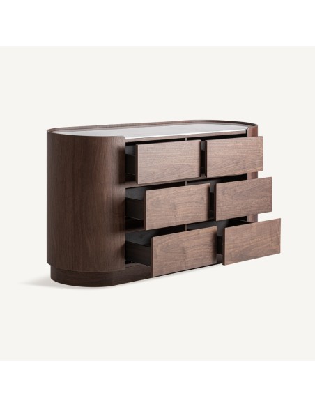 Cómoda Stuetta Contemporánea en Madera, Roble y Piedra Sinterizada – Vical Home