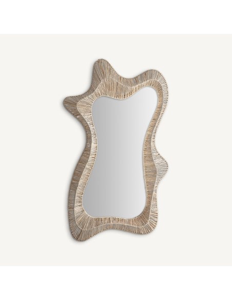 Espejo Boho de Rafia Marrón Vical Home 150 cm | Diseño Natural y Elegante