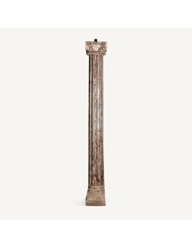 Columna decorativa Hallie de madera de teka...
