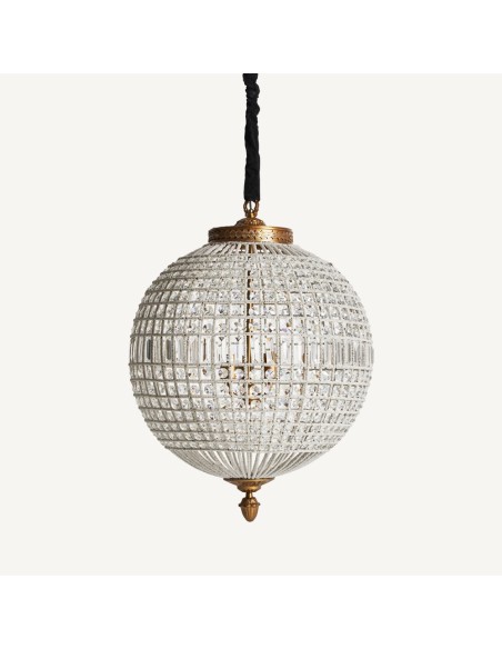 Lámpara colgante Art Deco VICAL Home en latón, cristal y aluminio – Transparente