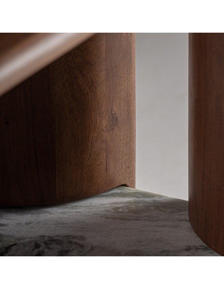 Estantería VICAL Home en madera de acacia y mármol blanco – 185 cm