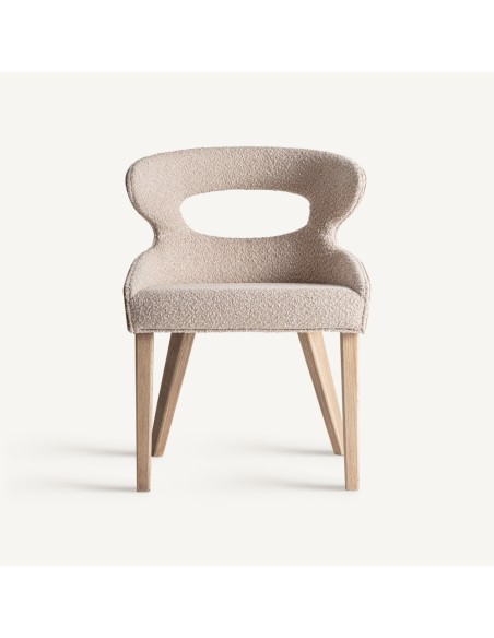 Silla Trebas VICAL Home en madera de fresno y poliéster beige – Estilo contemporáneo