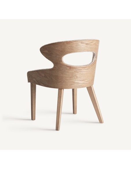 Silla Trebas VICAL Home en madera de fresno y poliéster beige – Estilo contemporáneo