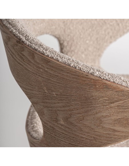 Silla Trebas VICAL Home en madera de fresno y poliéster beige – Estilo contemporáneo