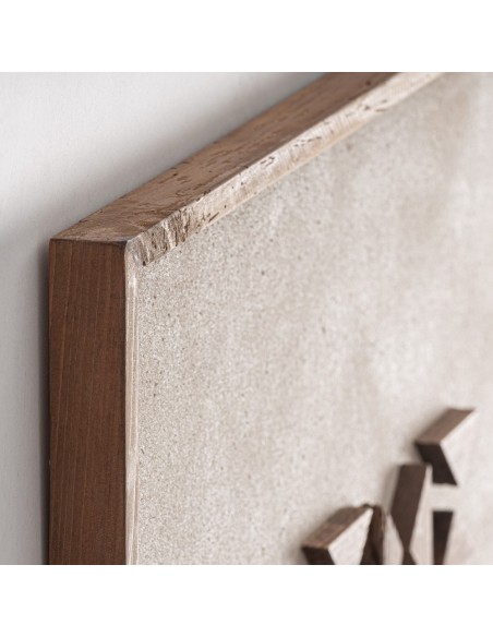 Cuadro decorativo de pino reciclado VICAL Home – Blanco roto 82x122 cm