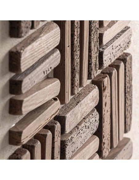 Cuadro decorativo de pino reciclado VICAL Home – Blanco 82x122 cm