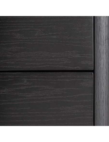 Mesita de Noche Haesa VICAL Home en madera negra y piedra sinterizada