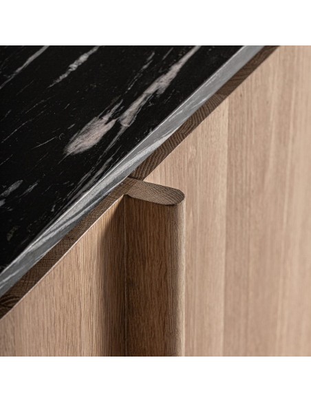 Aparador Nara Vical Home de Roble y Mármol Negro – Diseño Contemporáneo 240 cm