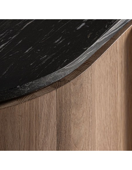 Aparador Nara Vical Home de Roble y Mármol Negro – Diseño Contemporáneo 240 cm