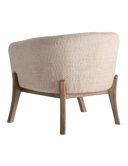 Sillón Liermo Contemporáneo en Yute Blanco Roto y Madera de Mango – Vical Home