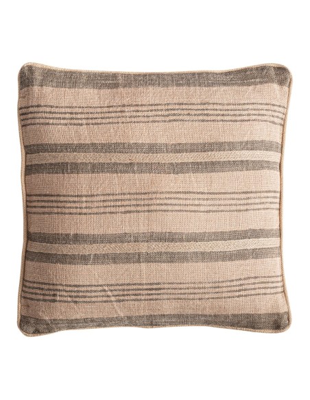 Cojín Calisto de yute beige con fibra natural verde – Vical Home | 45x20x45 cm