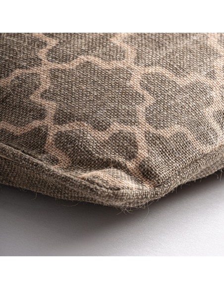 Cojín Nefer de yute beige y fibra natural verde – Vical Home | 45x20x45 cm