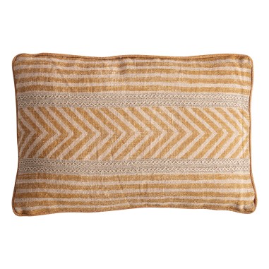 Cojín Osiris de yute beige y fibra natural ocre...