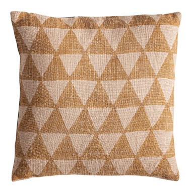 Cojín Khonsu de yute beige y fibra natural ocre...