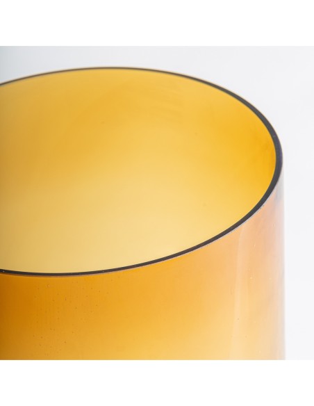 Jarrón Yuka Vidrio Ámbar 26x26x42 cm – Diseño Contemporáneo Vical Home