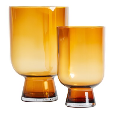 Jarrón Yuka Vidrio Ámbar 26x26x42 cm – Diseño...