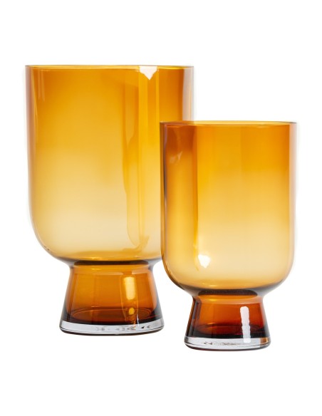 Jarrón Yuka Vidrio Ámbar 26x26x42 cm – Diseño Contemporáneo Vical Home