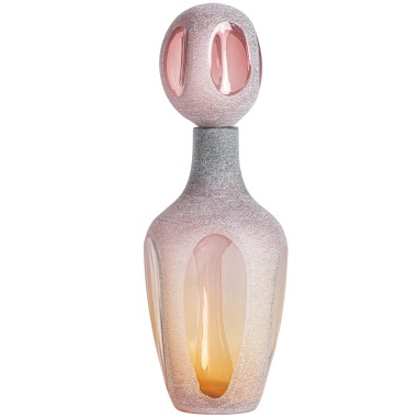 Jarrón Yaeko XL de Vidrio Rosa y Ámbar – Vical...