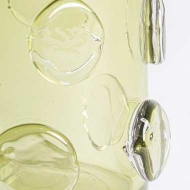 Jarrón Kio Pequeño de Vidrio Verde Traslúcido –...