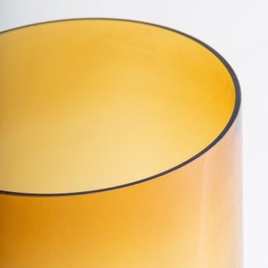 Jarrón Yuka Vidrio Ámbar 21x21x33 cm – Estilo...