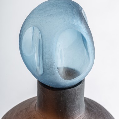 Jarrón Mei Alto de Vidrio Marrón y Azul – Vical...