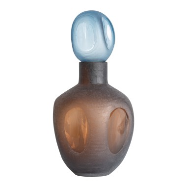 Jarrón Mei de Vidrio Marrón y Azul – Vical Home