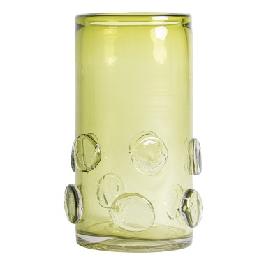 Jarrón Kio Pequeño de Vidrio Verde Traslúcido –...