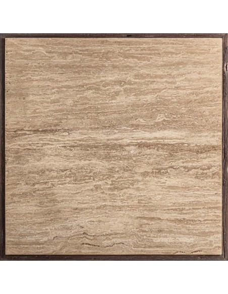 Peana Merkem Vical Home de Madera Recuperada y Travertino 40x40x71 cm