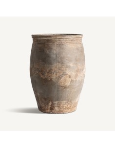 Ánfora Decorativa de Hormigón Crema 46x46x70 cm