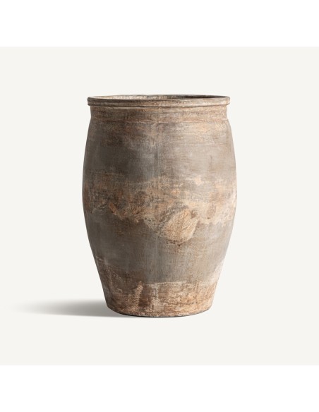 Ánfora Decorativa de Hormigón Crema 46x46x70 cm