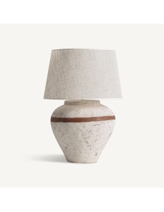 Lámpara de Sobremesa en Terracota y Lino 50x40x84 cm