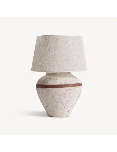 Lámpara de Sobremesa en Terracota y Lino 50x40x84 cm