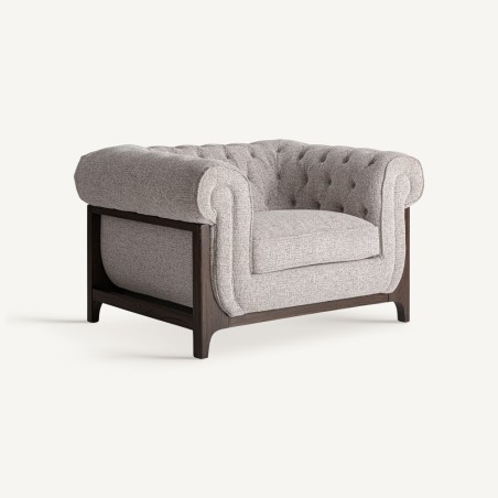 Sillón Ipswich de Vical Home en Madera de Fresno y Tapizado Gris