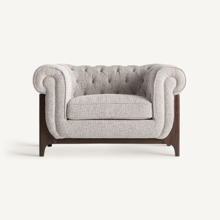 Sillón Ipswich de Vical Home en Madera de Fresno y Tapizado Gris