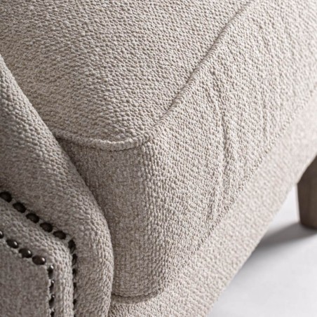 Sillón Leiston Vical Home en Madera de Fresno Marrón y Tapizado Crema