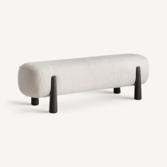 Reposapiés Vical Home Tapizado en Chenilla Gris con... 2