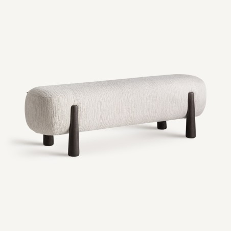 Reposapiés Vical Home Tapizado en Chenilla Gris con Estructura Negra